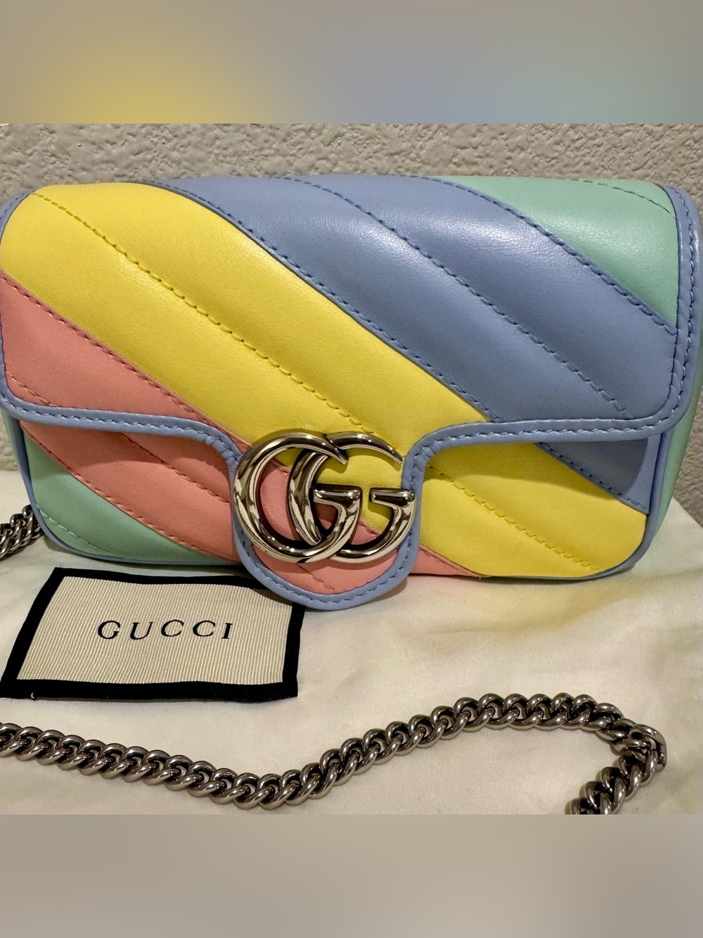 Gucci Super Mini GG Marmont- Multicolor Pastel
